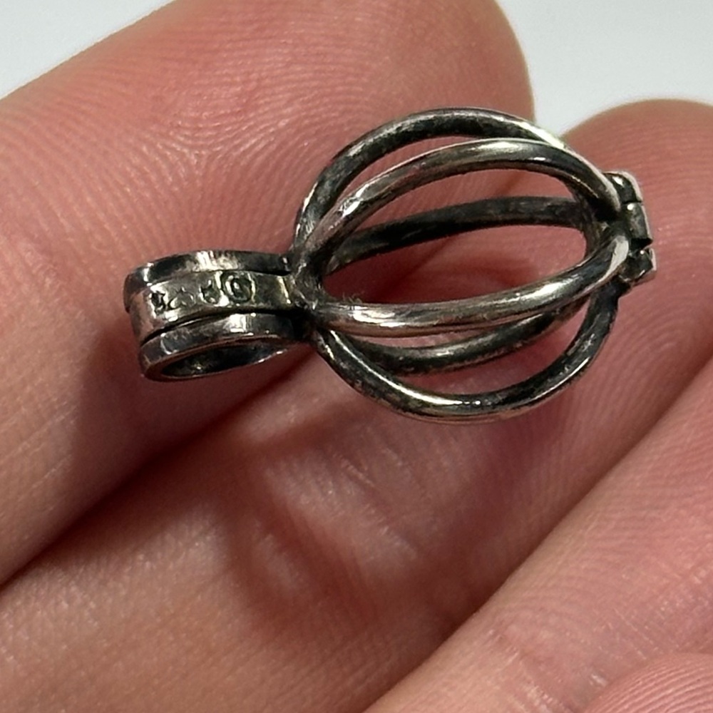 925 Sterling Silver Interchangeable Stone Cage Pe… - image 3